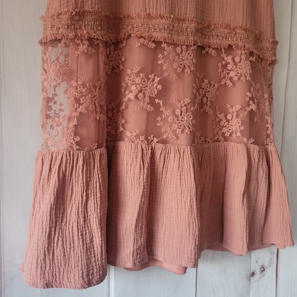 Altar’d State Boho/Lace Mini Dress, Sleeveless, Embroidered, Sz Small, EUC - Picture 3 of 9